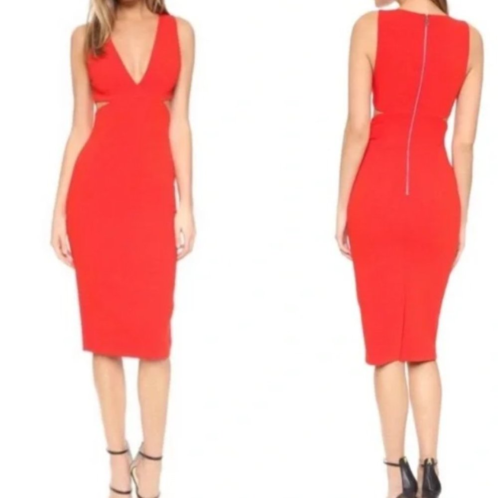NWT Alice + Olivia Riki Cut Out Dress (Poppy colour)